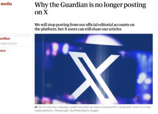 Portada de The Guardian anunciando que abandona la red social X