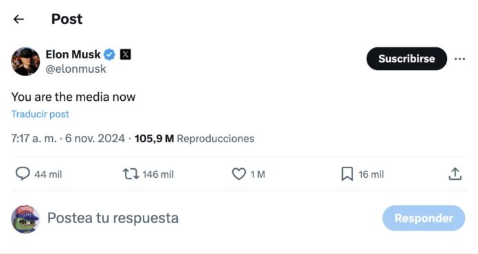 Elon Musk publicó el día 6 un mensaje en X en el que anunciaba: 