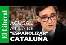 La cara del presidente Salvador Illa y la leyenda impresa "El Liberal" y "acusan a Illa de españolizar Cataluña"