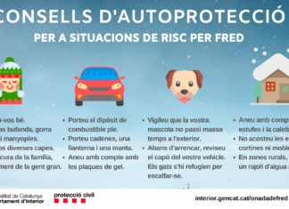 Infografía con consejos de Protección Civil para hacer frente al episodio de frío intenso que afectará a Cataluña hasta el próximo jueves.