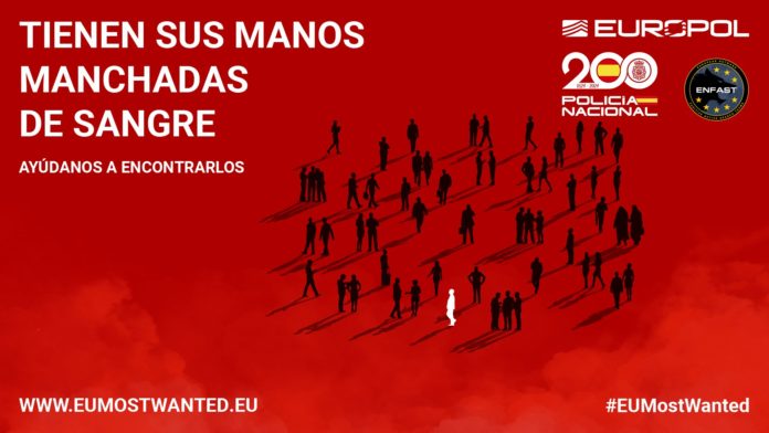 Infografía de la campaña de Europol y ENFAST para localizar a los fugitivos más buscados en la UE en estos momentos.