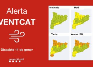 Mapas de peligro por viento para el fin de semana.