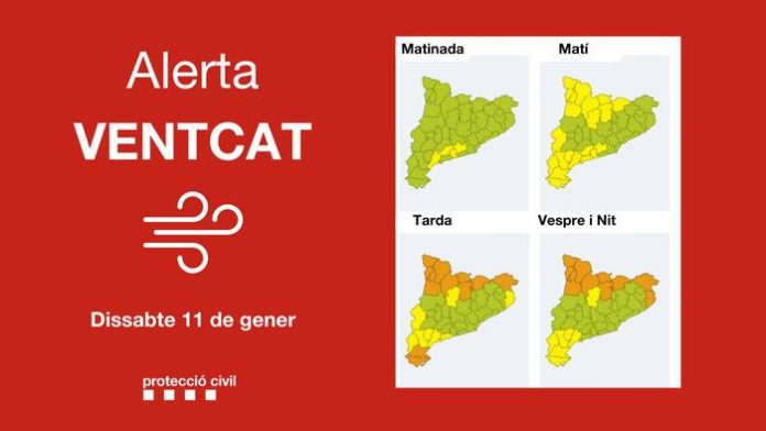 Mapas de peligro por viento para el fin de semana.