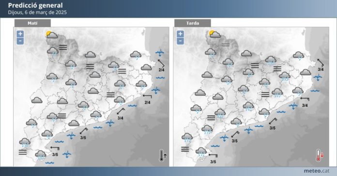 Previsión meteorológica del Meteocat para este jueves.